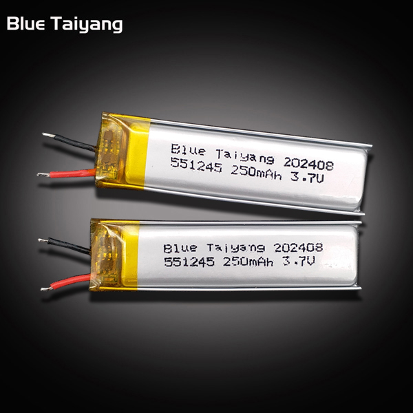 Factory 551245 rechargeable lithium polymer battery 3.7v 250mah 0.925wh lithium ion lipo batterie