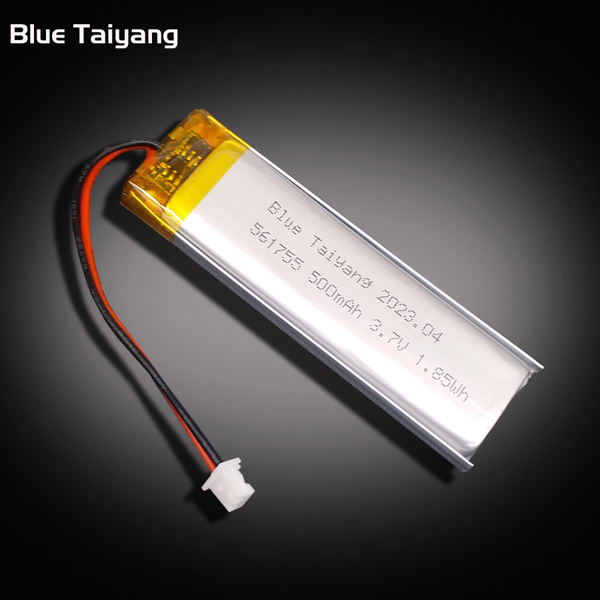 561755 custom lithium battery lipo battery 3.7v 500mah 1.85wh li ion polymer battery