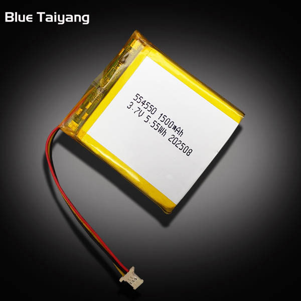 554550 rechargeable lipo cell li ion battery 3.7v 1500mah lithium battery